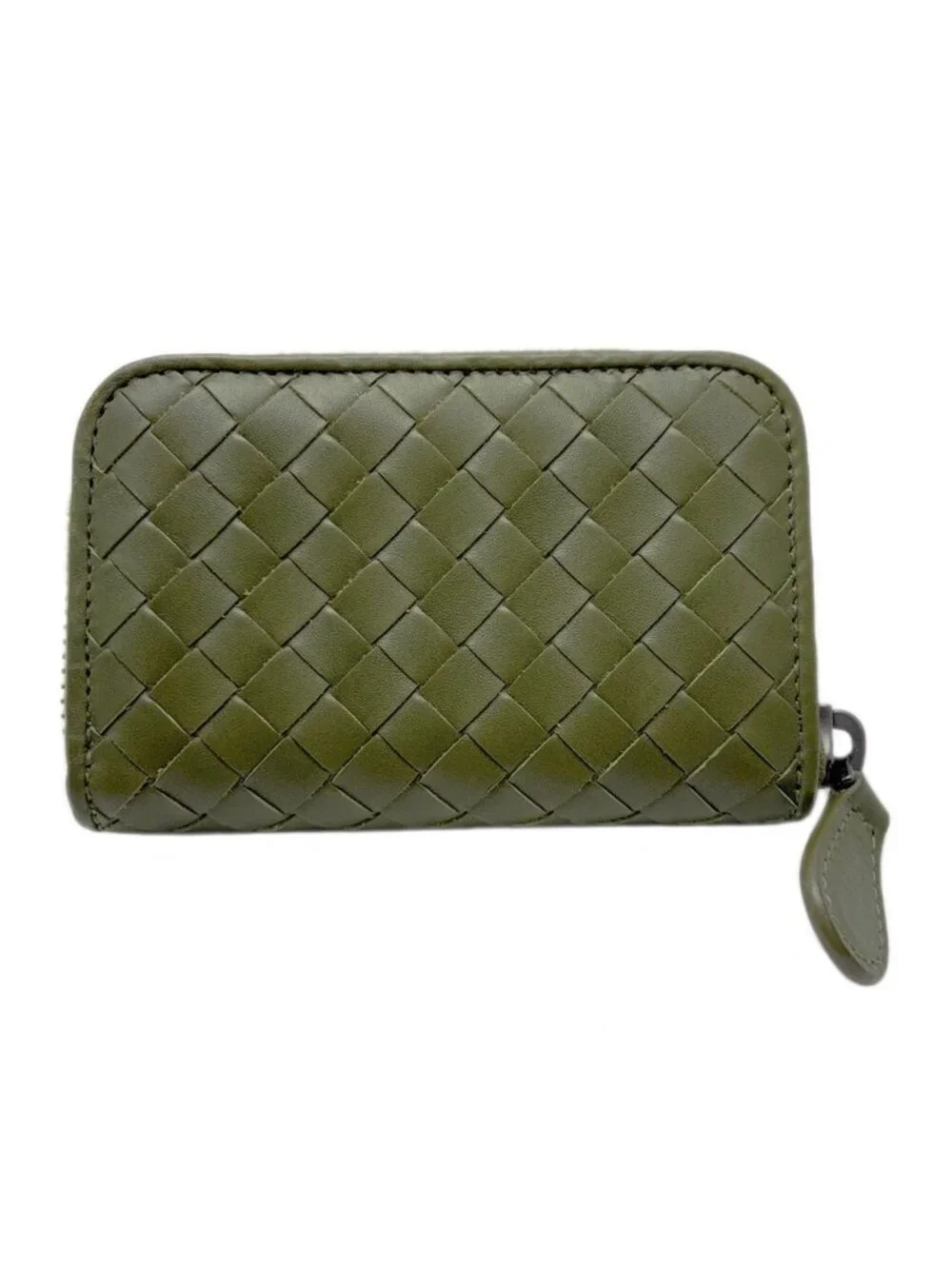 Bottega Veneta Coin Purse Olive Green Items Zip Around